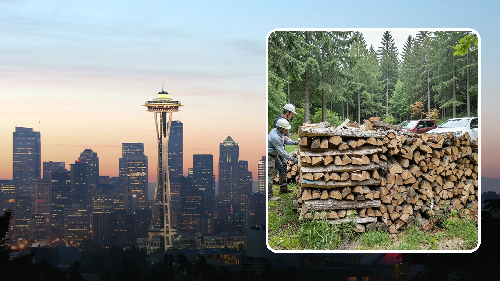 Green Firewood in Seattle, King County, WA - Our green firewood is freshly cut and unseasoned, sold at a lower price for buyers who plan to dry it themselves before burning.