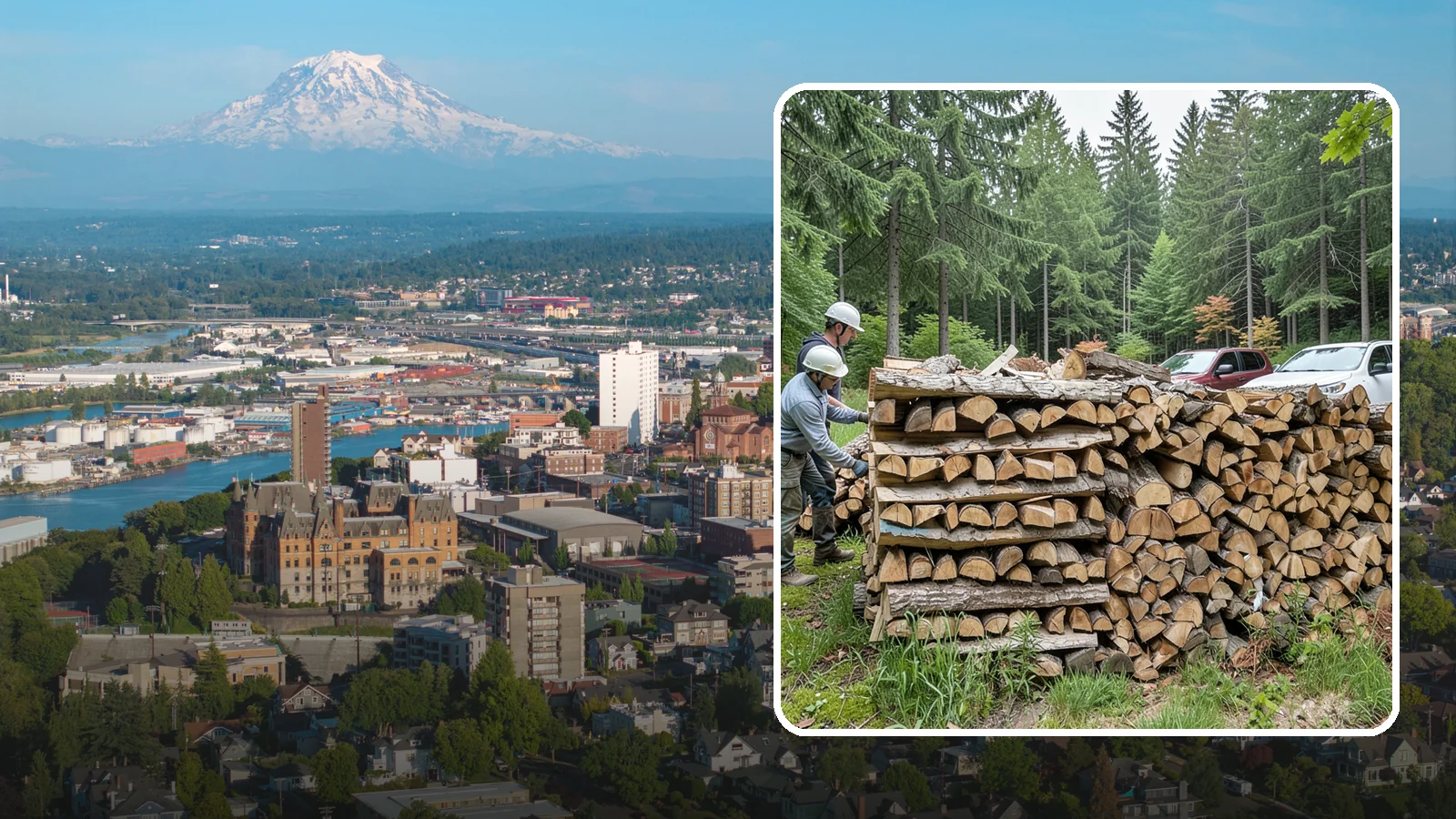 Green Firewood in Tacoma, Pierce County, WA - Our green firewood is freshly cut and unseasoned, sold at a lower price for buyers who plan to dry it themselves before burning.