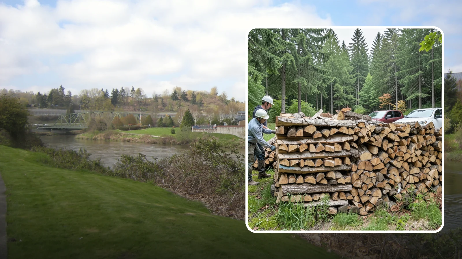Green Firewood in Tukwila, King County, WA - Our green firewood is freshly cut and unseasoned, sold at a lower price for buyers who plan to dry it themselves before burning.