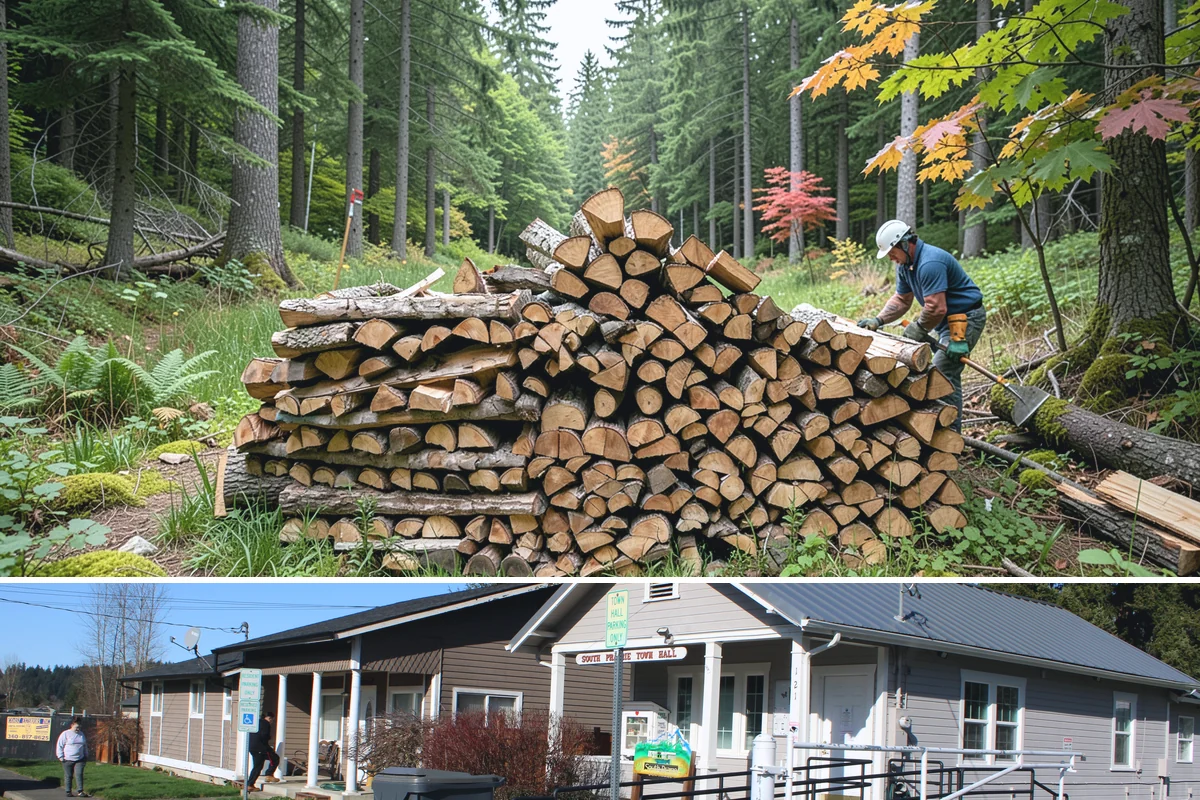 Grilling Wood in South Prairie, Pierce County, WA - Grilling wood peaks through the warm spring and summer months when outdoor cooking is in full swing.