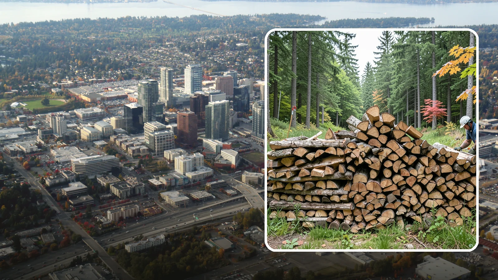 Half Cord Firewood in Bellevue, King County, WA - A half cord of seasoned firewood, a balanced supply for regular weekend and evening fires.