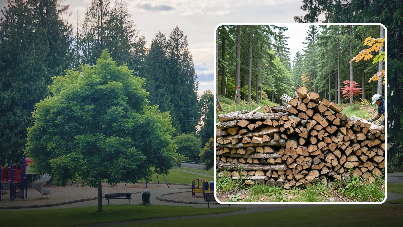 Half Cord Firewood in Bonney Lake, Pierce County, WA - A half cord of seasoned firewood, a balanced supply for regular weekend and evening fires.