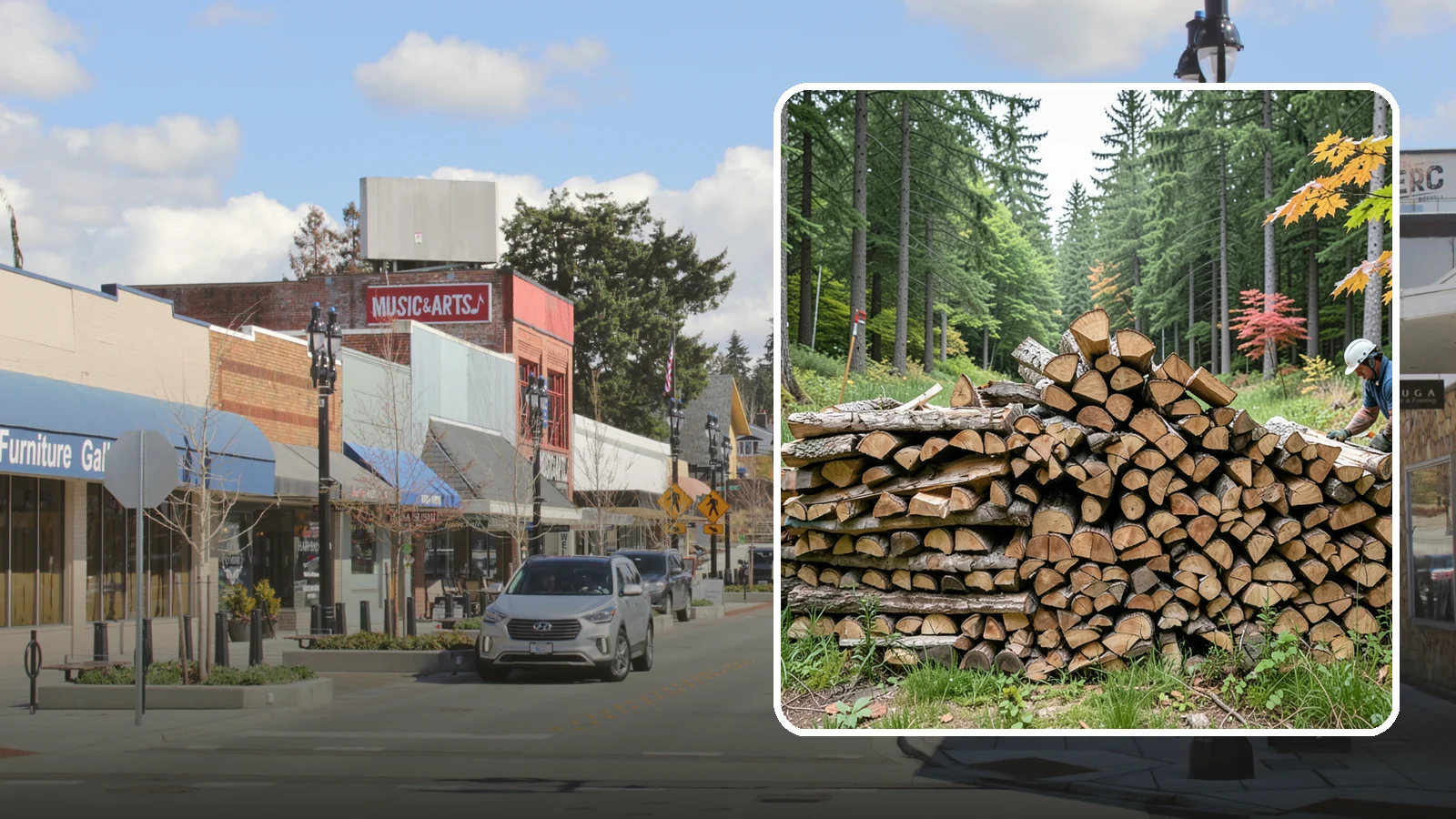 Half Cord Firewood in Bothell, King County, WA - A half cord of seasoned firewood, a balanced supply for regular weekend and evening fires.