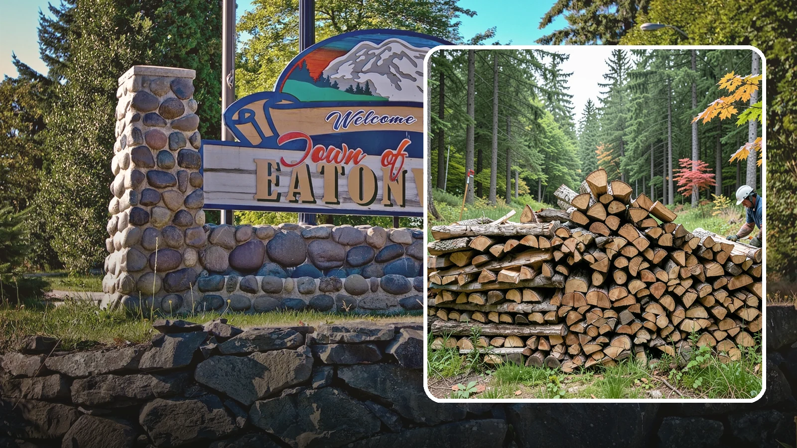 Half Cord Firewood in Eatonville, WA - A half cord of seasoned firewood, a balanced supply for regular weekend and evening fires.
