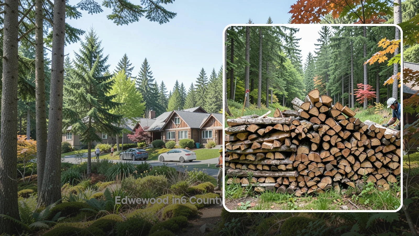 Half Cord Firewood in Edgewood, WA - A half cord of seasoned firewood, a balanced supply for regular weekend and evening fires.