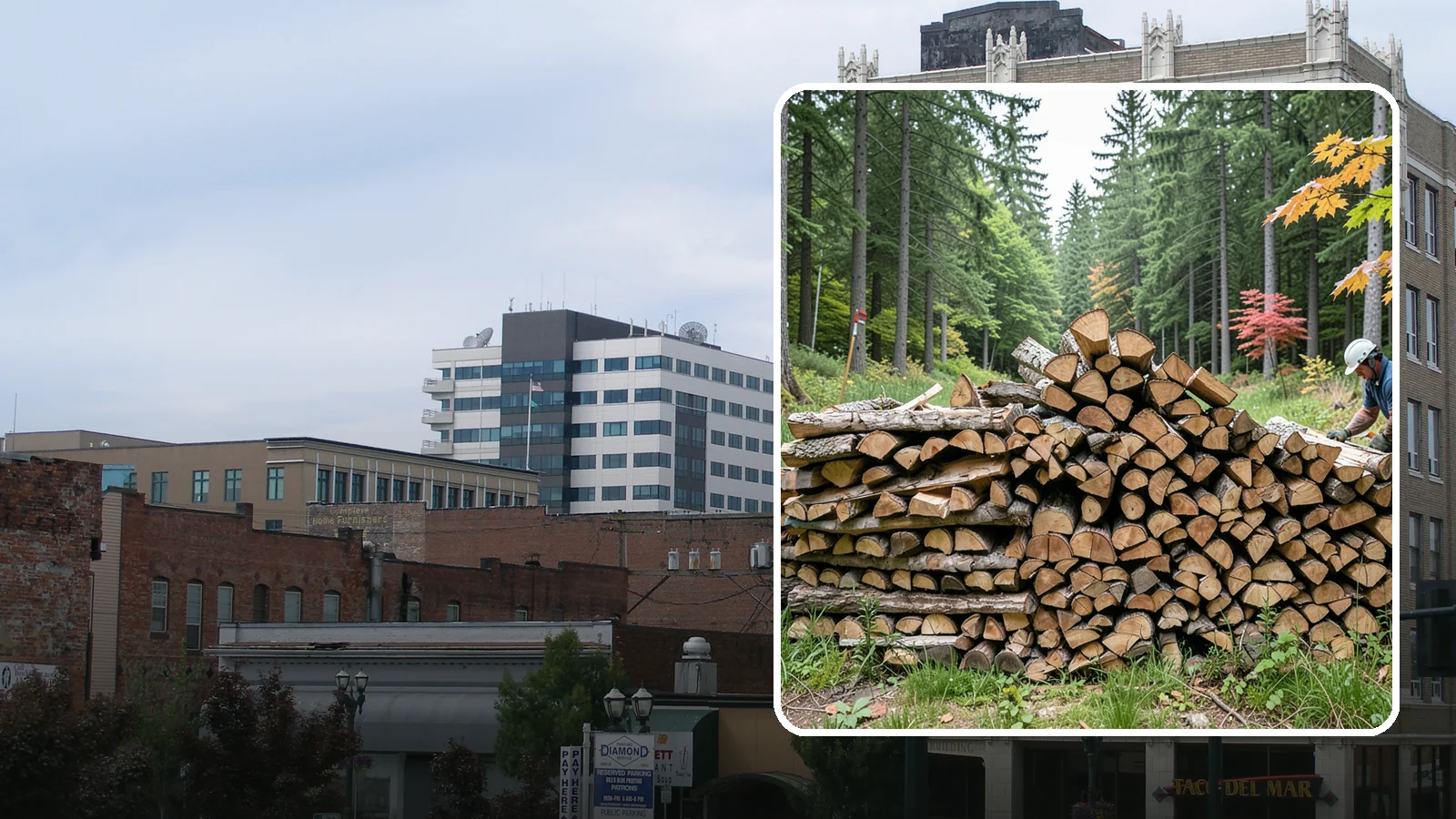 Half Cord Firewood in Everett, Snohomish County, WA - A half cord of seasoned firewood, a balanced supply for regular weekend and evening fires.