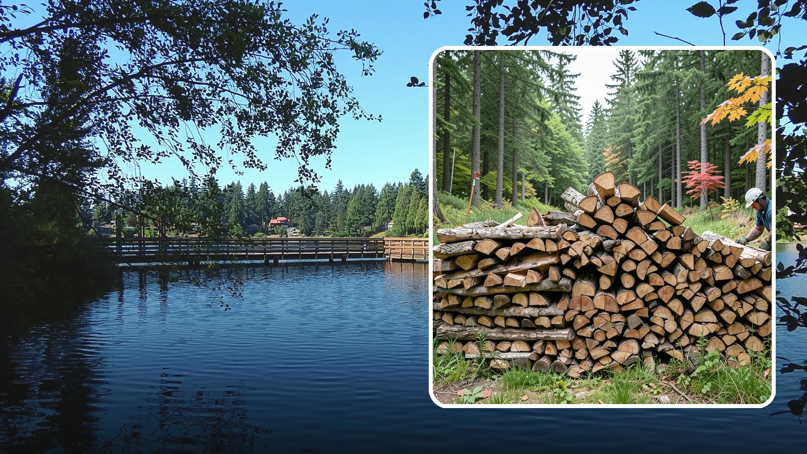 Half Cord Firewood in Federal Way, King County, WA - A half cord of seasoned firewood, a balanced supply for regular weekend and evening fires.