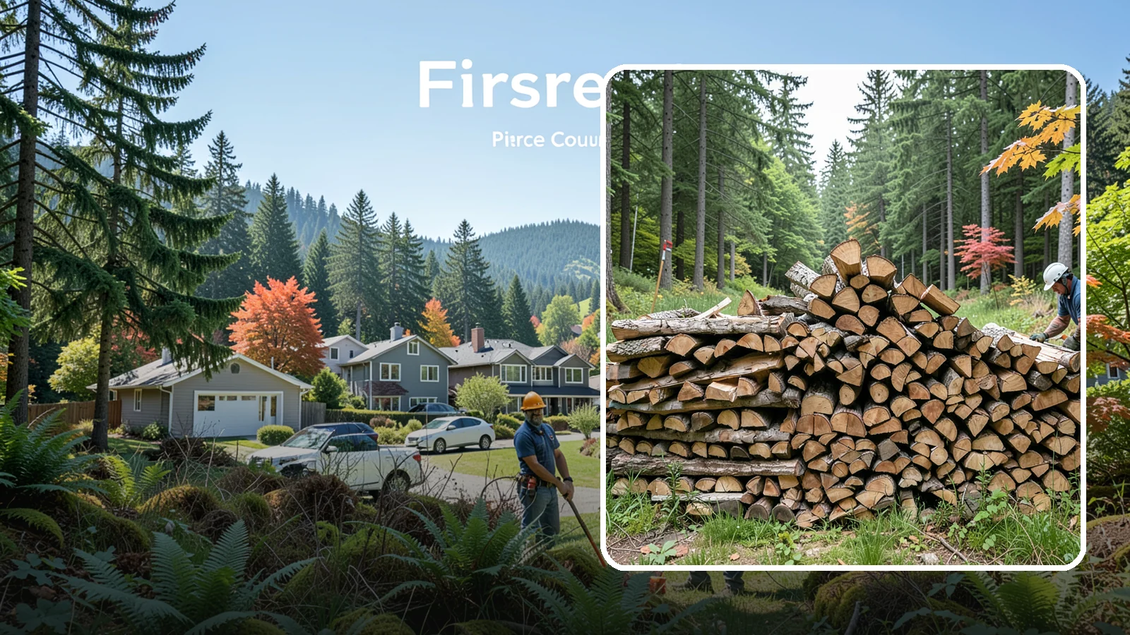Half Cord Firewood in Fircrest, Pierce County, WA - A half cord of seasoned firewood, a balanced supply for regular weekend and evening fires.