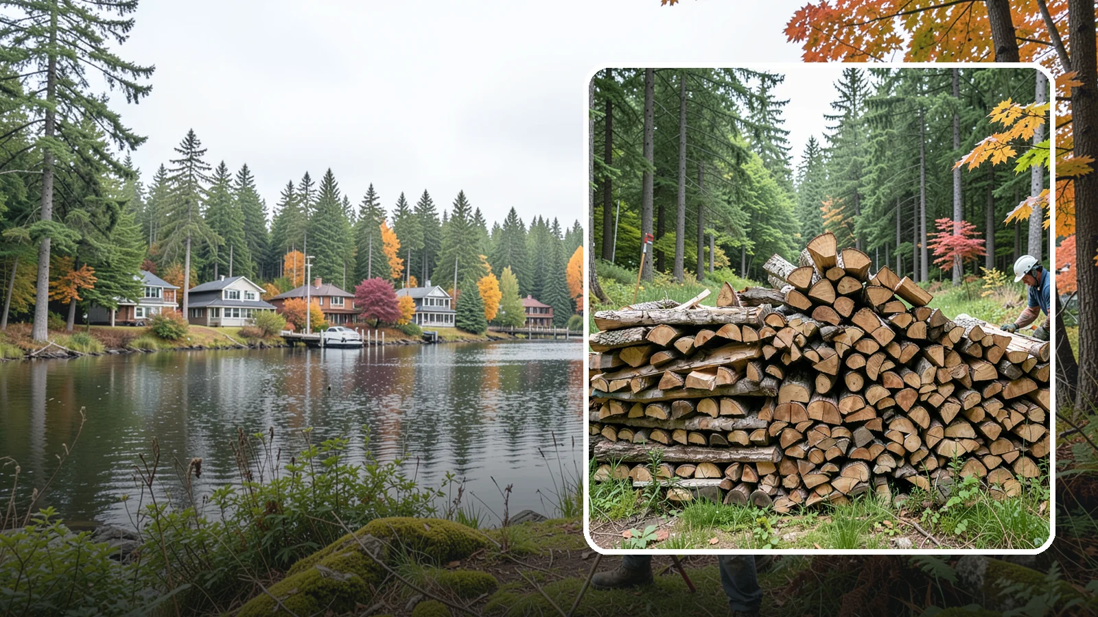 Half Cord Firewood in La Conner, Skagit County, WA - A half cord of seasoned firewood, a balanced supply for regular weekend and evening fires.