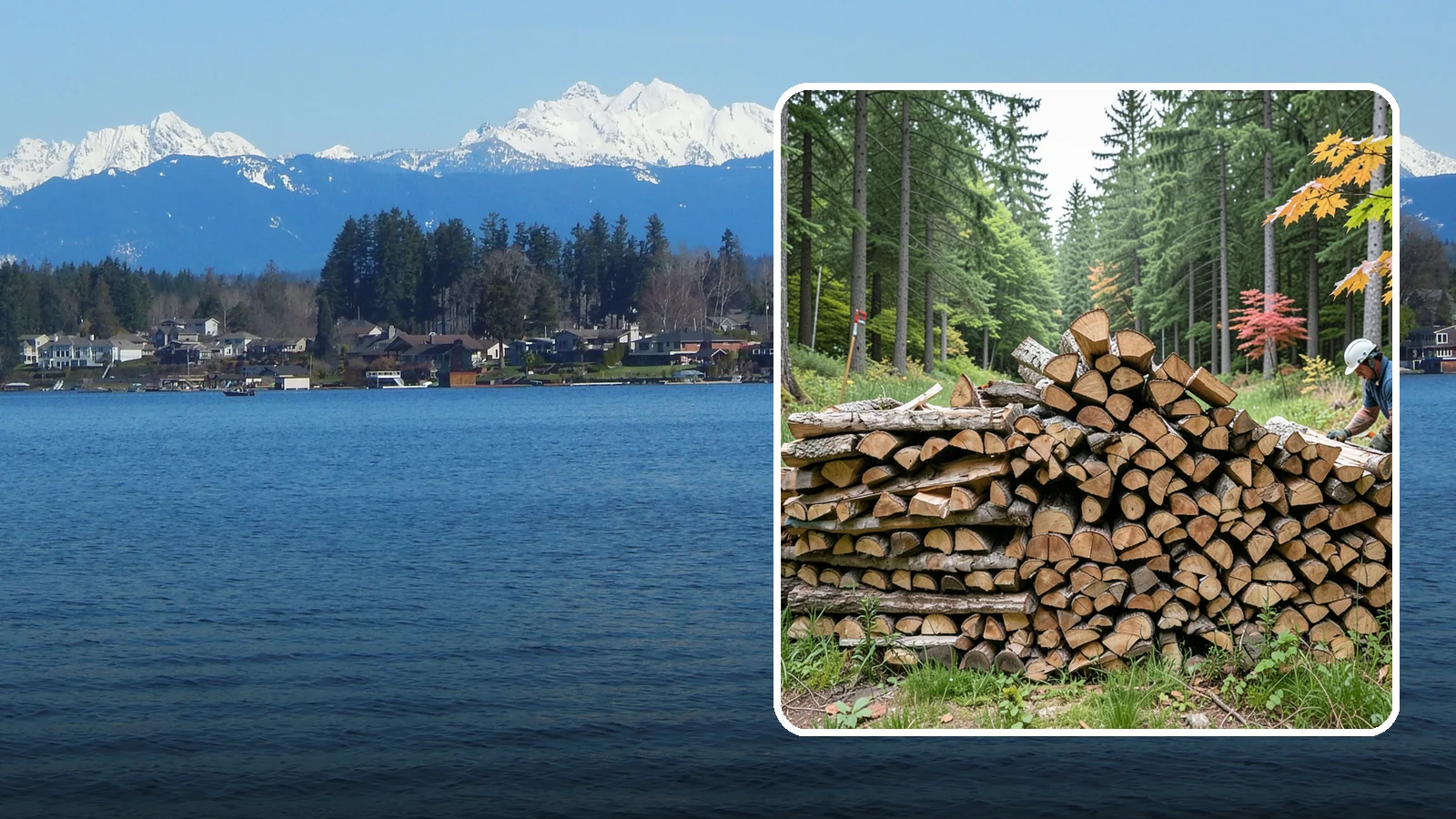 Half Cord Firewood in Lake Stevens, Snohomish County, WA - A half cord of seasoned firewood, a balanced supply for regular weekend and evening fires.