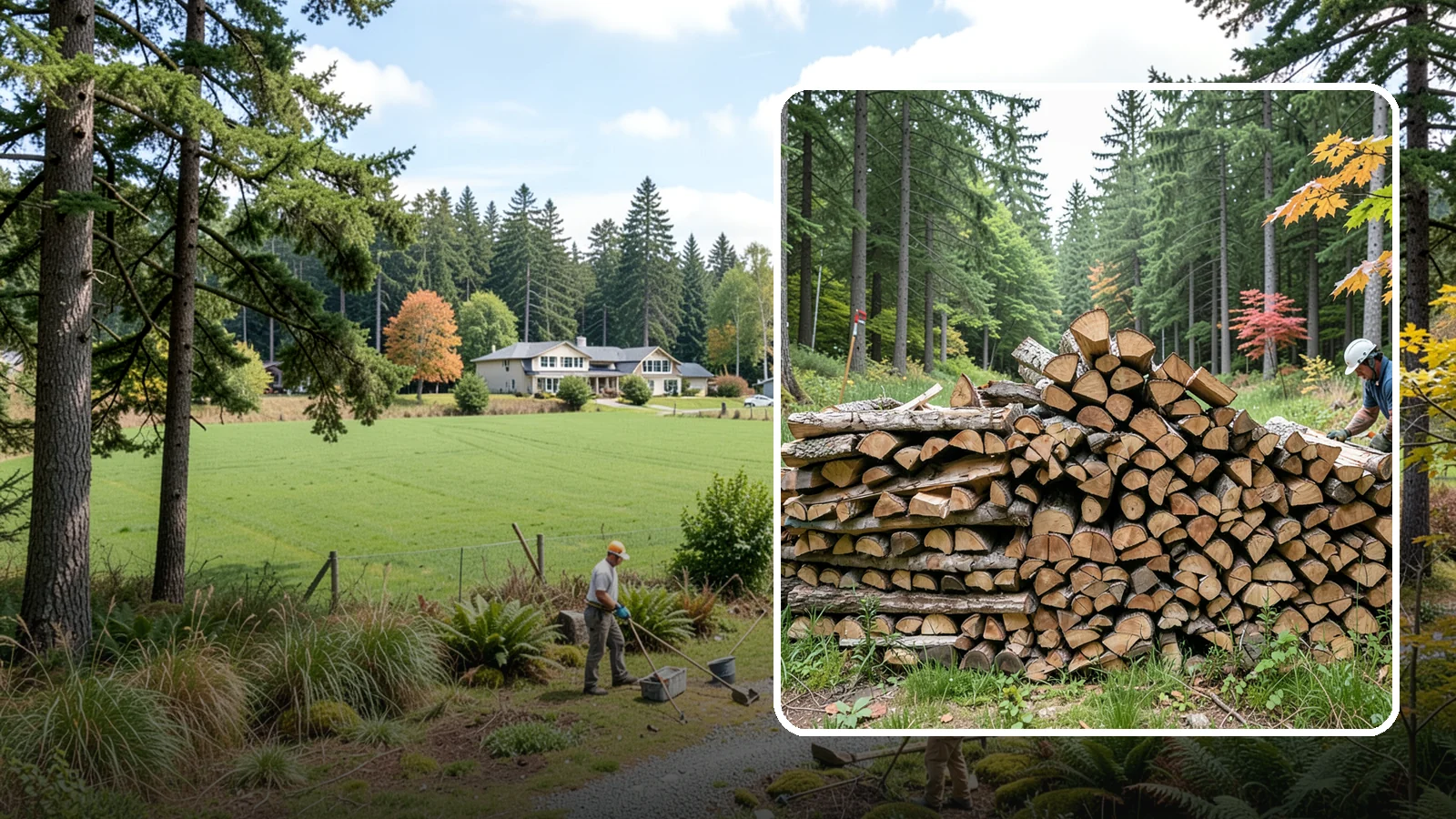 Half Cord Firewood in Lyman, WA - A half cord of seasoned firewood, a balanced supply for regular weekend and evening fires.