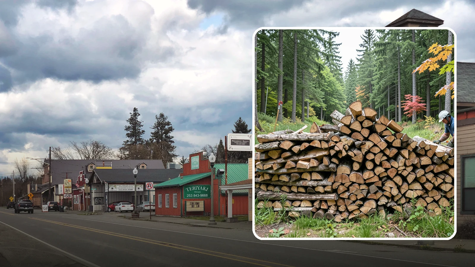 Half Cord Firewood in Roy, Pierce County, WA - A half cord of seasoned firewood, a balanced supply for regular weekend and evening fires.