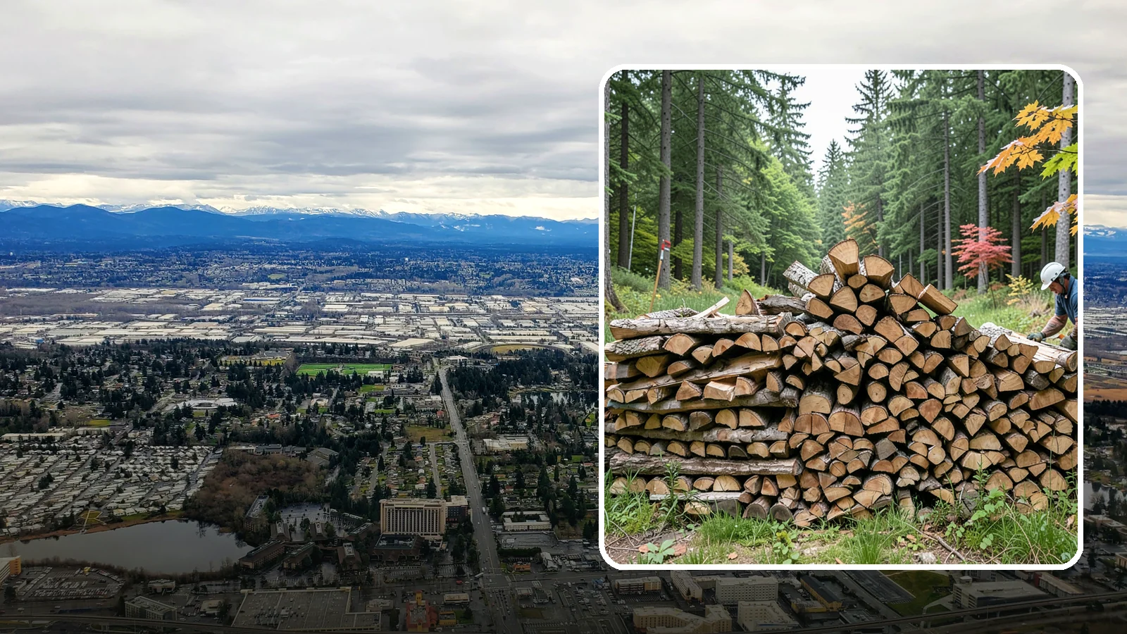 Half Cord Firewood in SeaTac, WA - A half cord of seasoned firewood, a balanced supply for regular weekend and evening fires.
