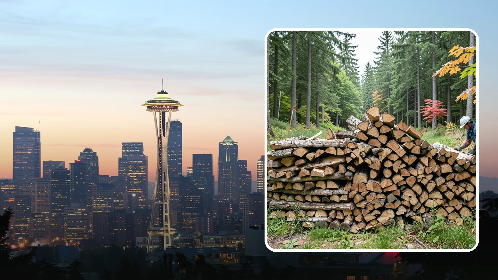 Half Cord Firewood in Seattle, King County, WA - A half cord of seasoned firewood, a balanced supply for regular weekend and evening fires.