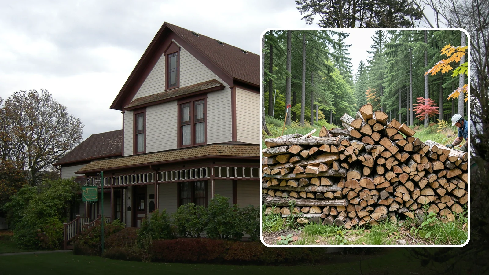 Half Cord Firewood in Sumner, Pierce County, WA - A half cord of seasoned firewood, a balanced supply for regular weekend and evening fires.