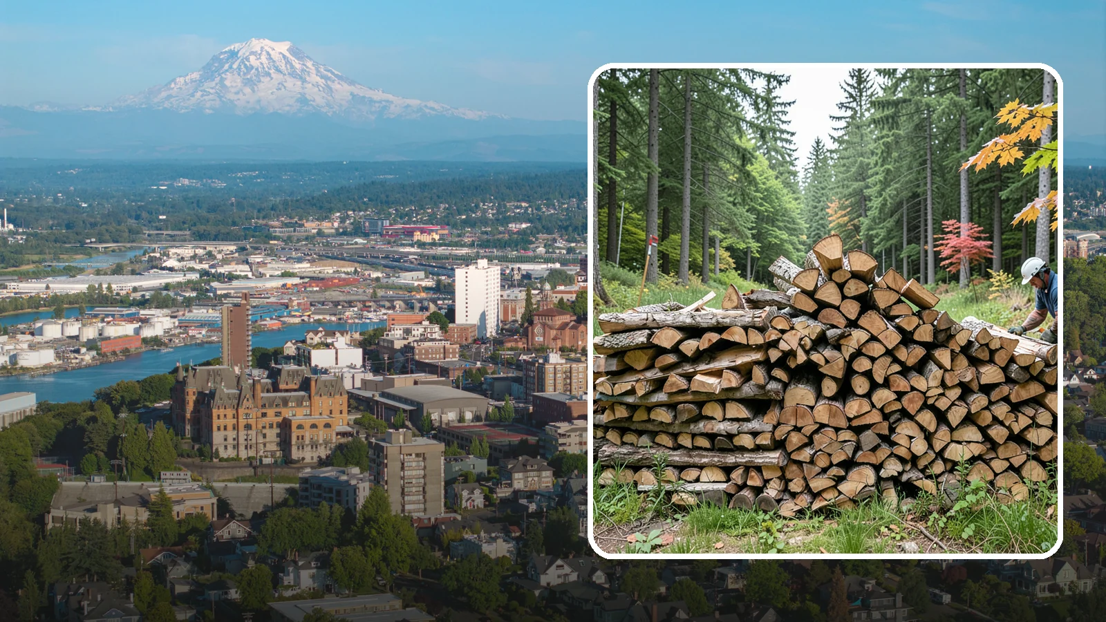 Half Cord Firewood in Tacoma, Pierce County, WA - A half cord of seasoned firewood, a balanced supply for regular weekend and evening fires.