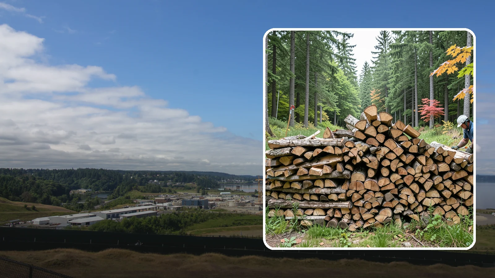 Half Cord Firewood in University Place, Pierce County, WA - A half cord of seasoned firewood, a balanced supply for regular weekend and evening fires.