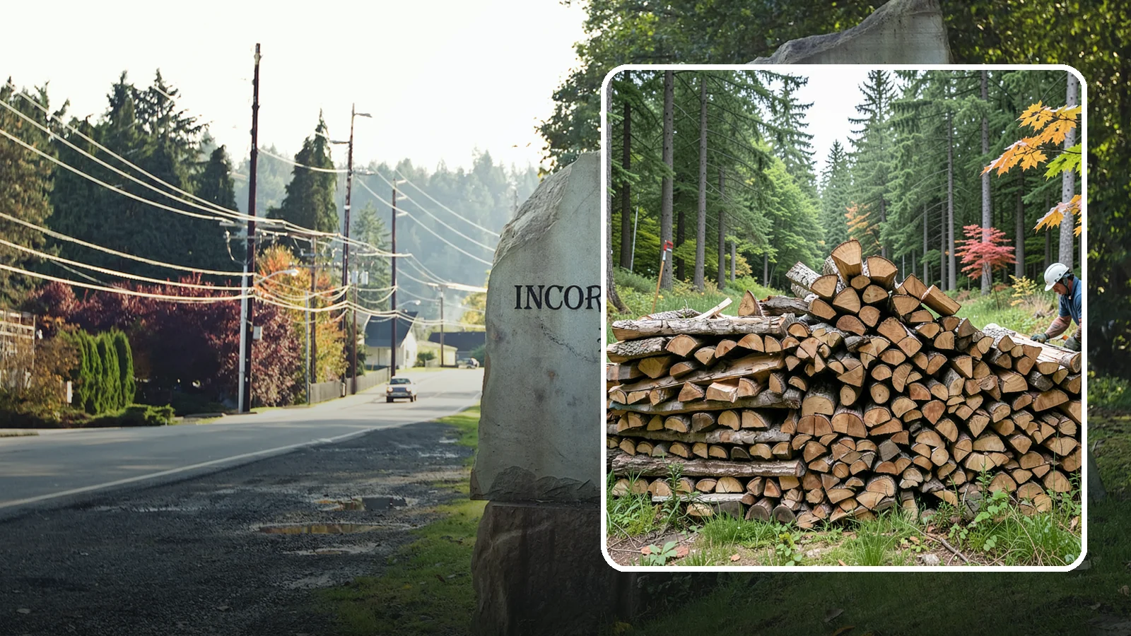 Half Cord Firewood in Wilkeson, Pierce County, WA - A half cord of seasoned firewood, a balanced supply for regular weekend and evening fires.