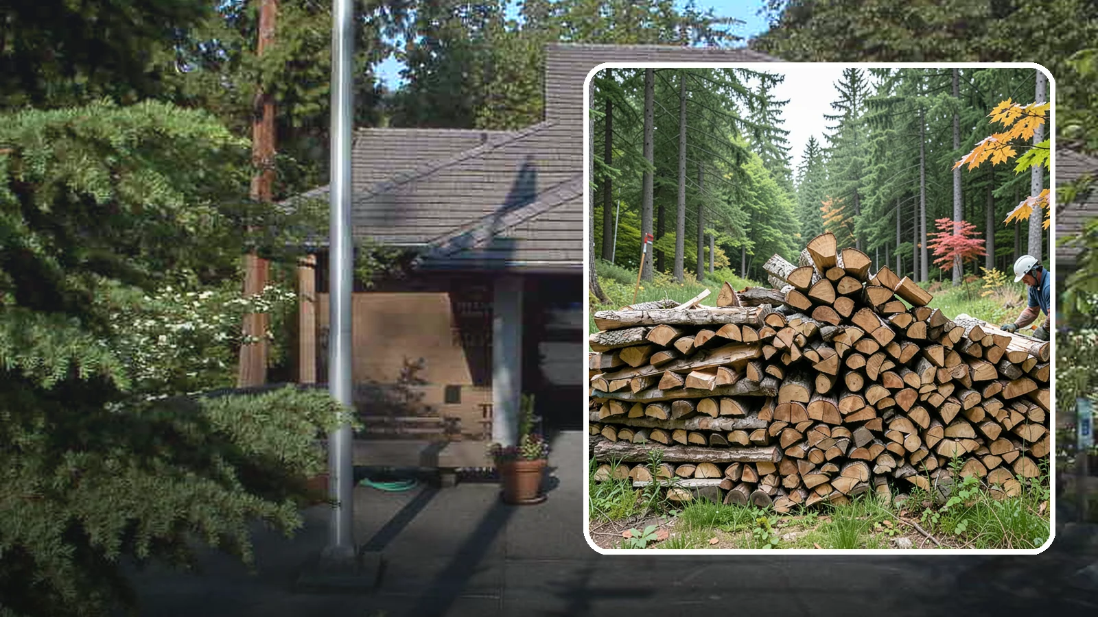 Half Cord Firewood in Yarrow Point, King County, WA - A half cord of seasoned firewood, a balanced supply for regular weekend and evening fires.