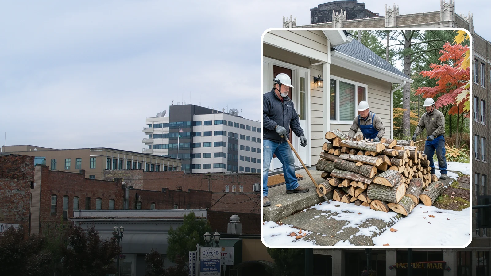 Heating Emergency Firewood in Everett, Snohomish County, WA - When your primary heat fails, we deliver burnable wood fast so your household stays warm through the crisis.