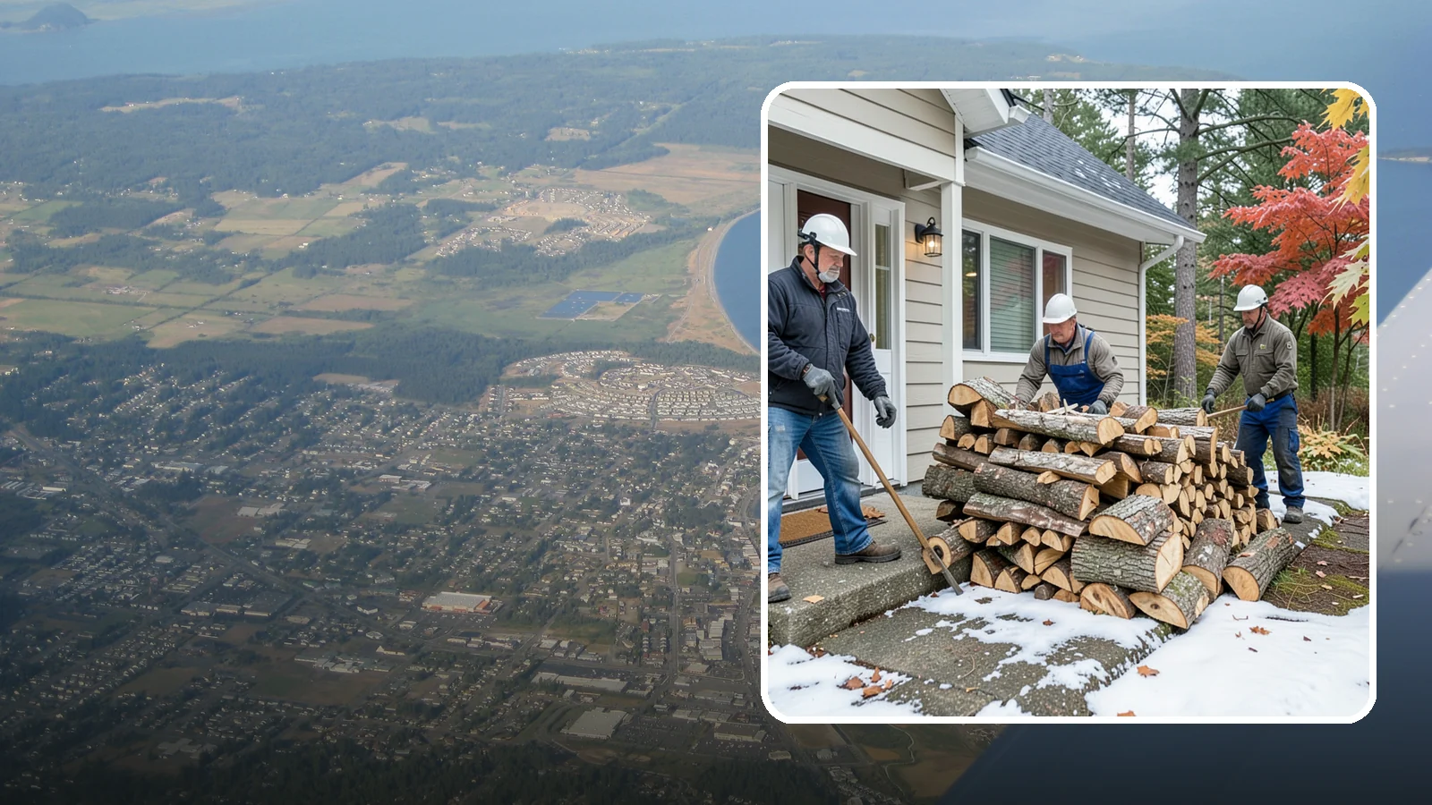 Heating Emergency Firewood in Oak Harbor, Island County, WA - When your primary heat fails, we deliver burnable wood fast so your household stays warm through the crisis.