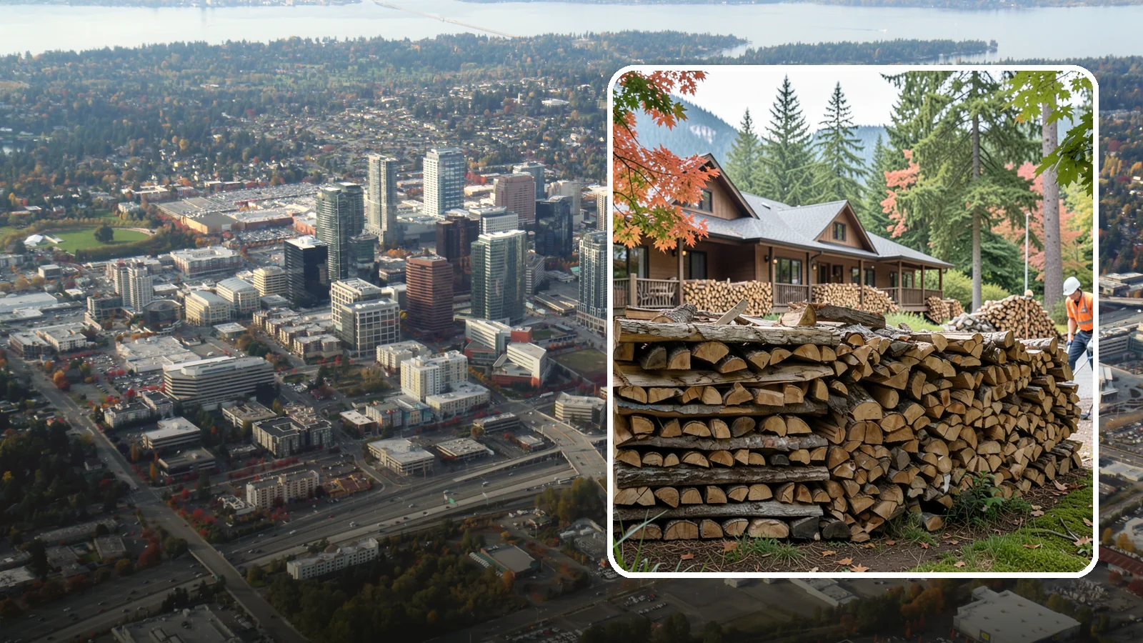 Hotel Firewood in Bellevue, King County, WA - We keep Pacific Northwest hotels stocked with seasoned firewood for lobby fireplaces, patios, and guest fire features.