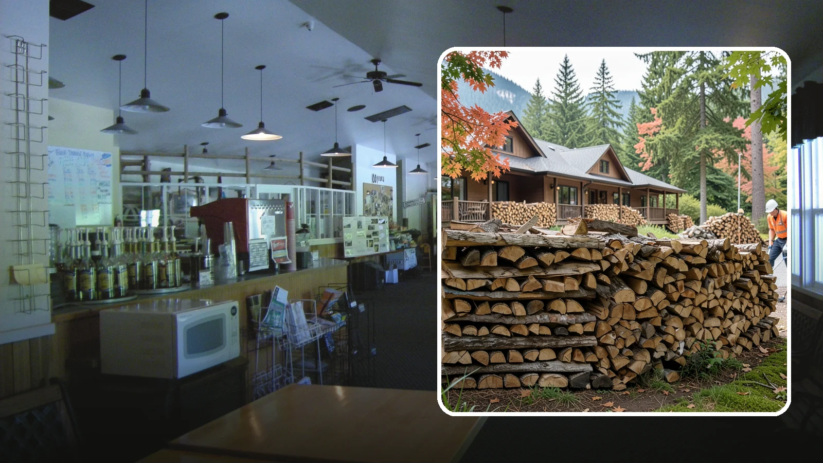 Hotel Firewood in Black Diamond, King County, WA - We keep Pacific Northwest hotels stocked with seasoned firewood for lobby fireplaces, patios, and guest fire features.