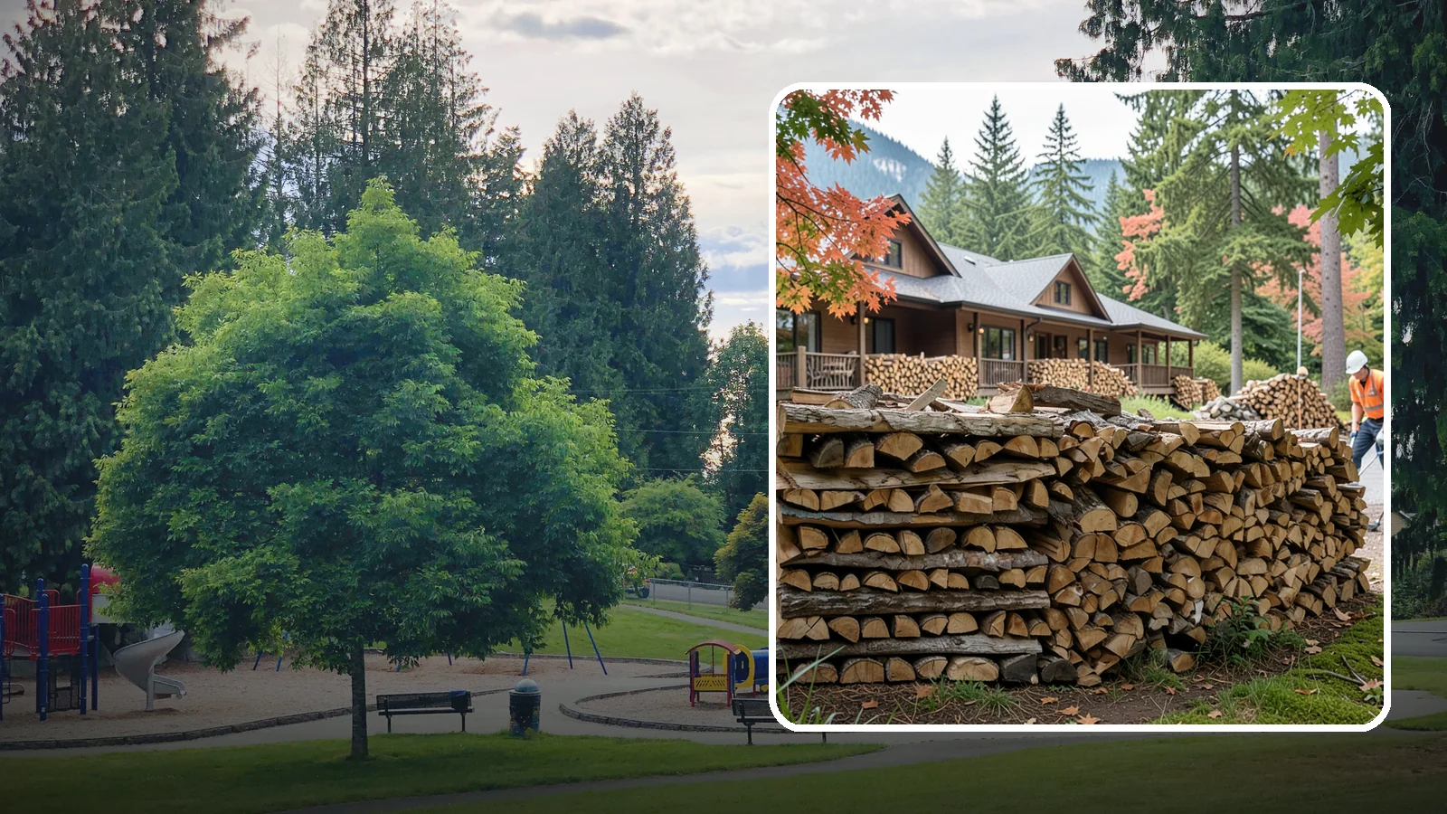 Hotel Firewood in Bonney Lake, Pierce County, WA - We keep Pacific Northwest hotels stocked with seasoned firewood for lobby fireplaces, patios, and guest fire features.