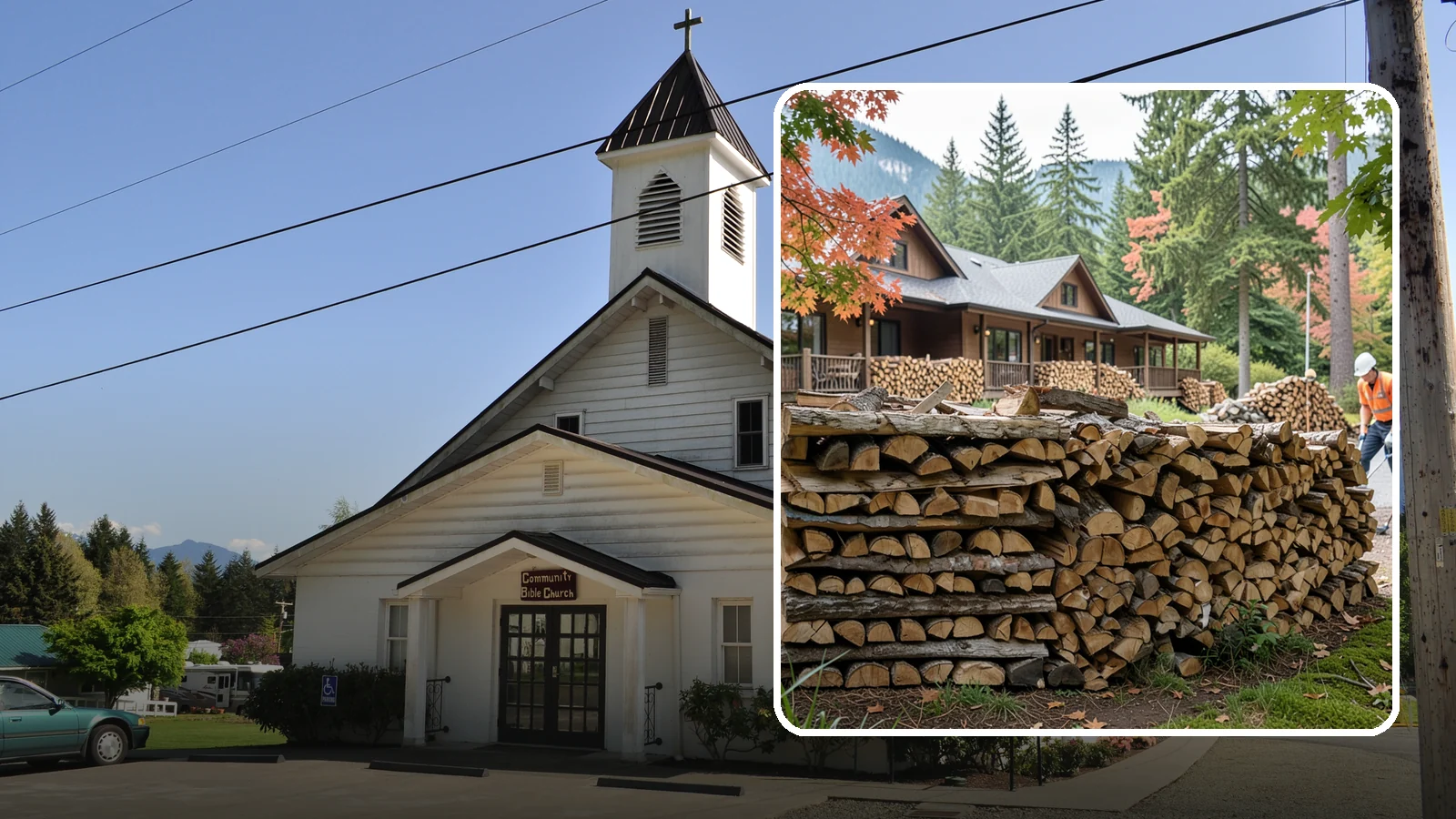 Hotel Firewood in Concrete, Skagit County, WA - We keep Pacific Northwest hotels stocked with seasoned firewood for lobby fireplaces, patios, and guest fire features.