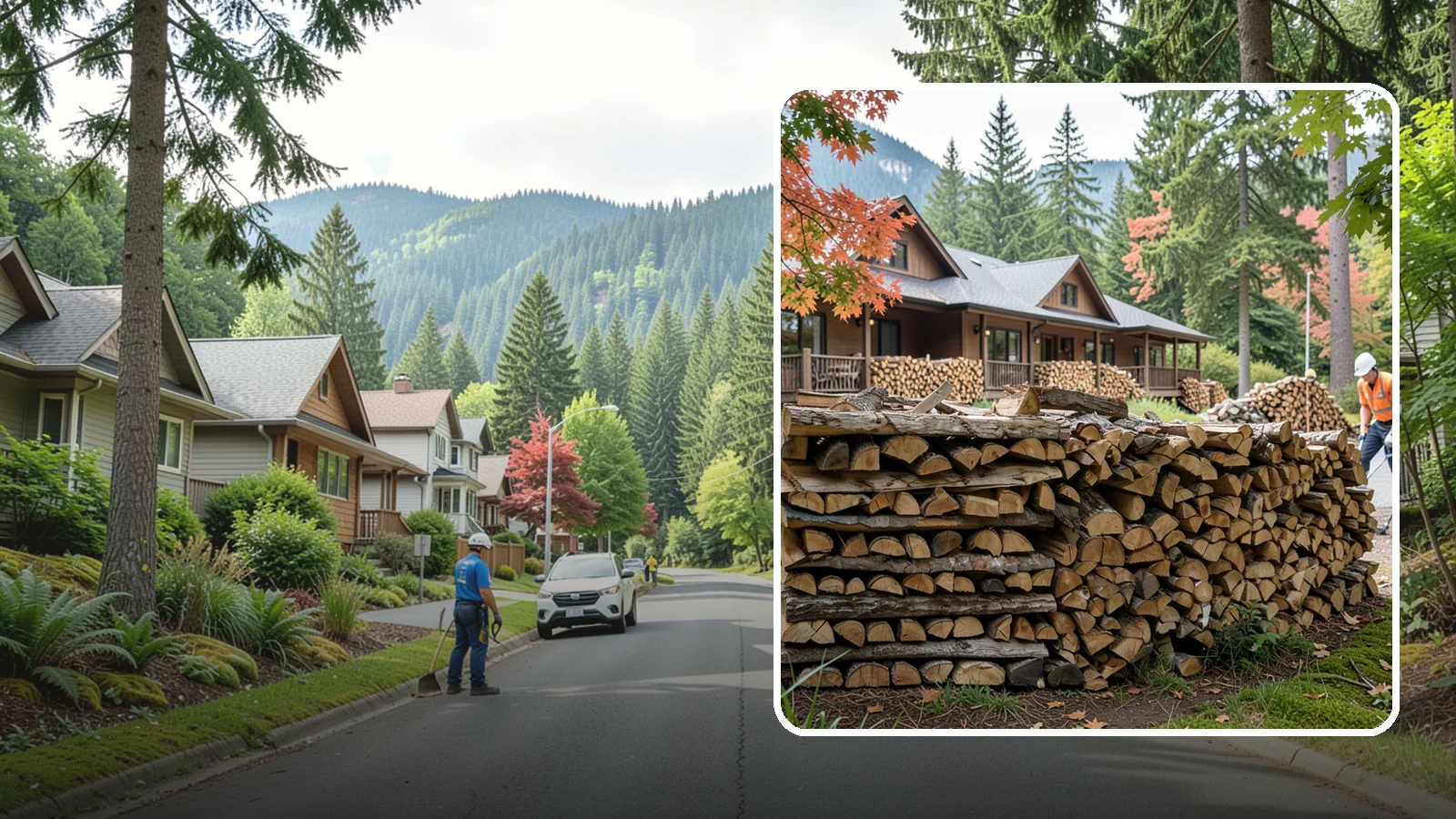 Hotel Firewood in Darrington, WA - We keep Pacific Northwest hotels stocked with seasoned firewood for lobby fireplaces, patios, and guest fire features.