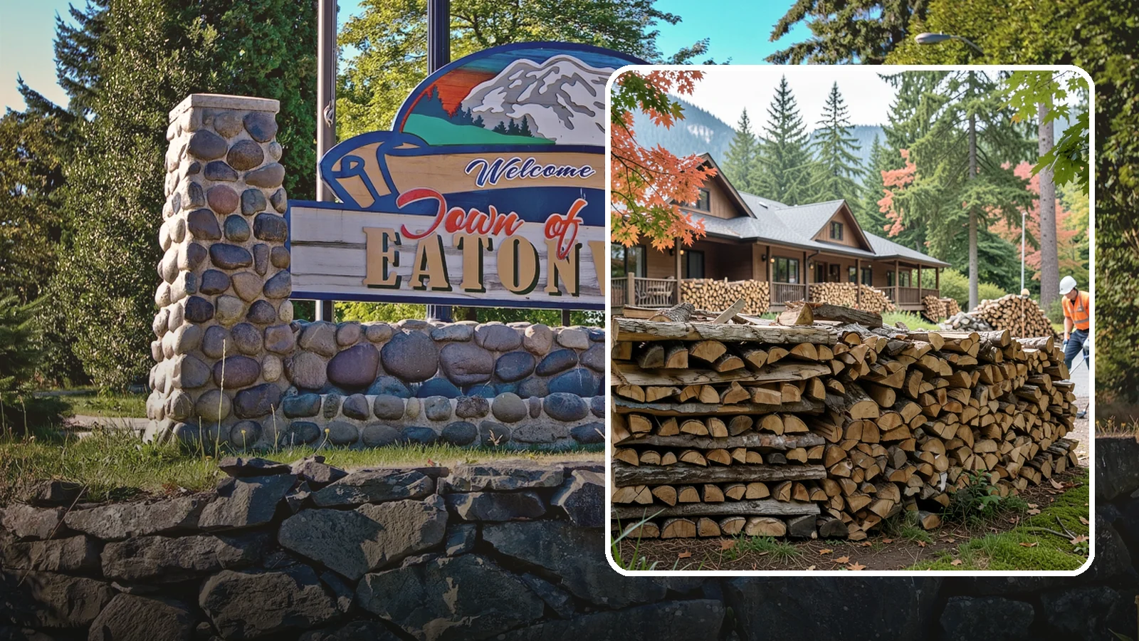 Hotel Firewood in Eatonville, Pierce County, WA - We keep Pacific Northwest hotels stocked with seasoned firewood for lobby fireplaces, patios, and guest fire features.