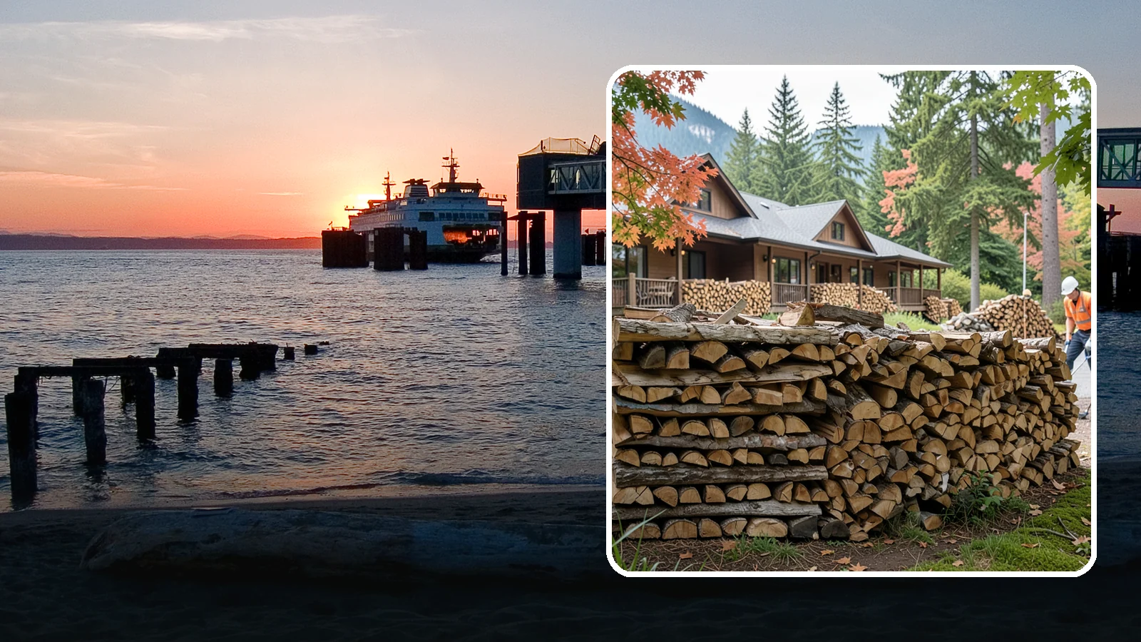Hotel Firewood in Edmonds, Snohomish County, WA - We keep Pacific Northwest hotels stocked with seasoned firewood for lobby fireplaces, patios, and guest fire features.