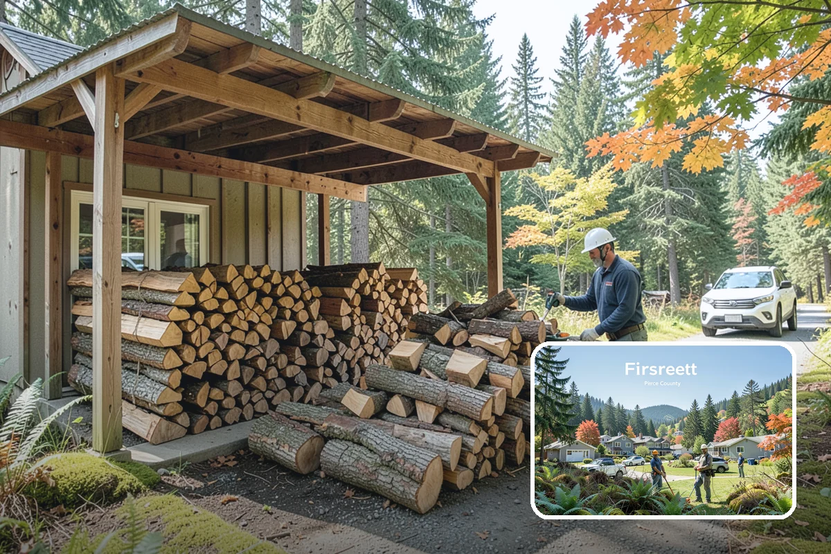 Hotel Firewood in Fircrest, Pierce County, WA - Dry wood that keeps lobby and patio fires inviting