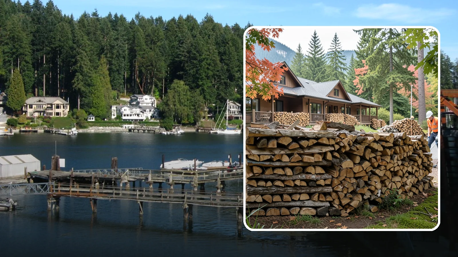 Hotel Firewood in Gig Harbor, Pierce County, WA - We keep Pacific Northwest hotels stocked with seasoned firewood for lobby fireplaces, patios, and guest fire features.