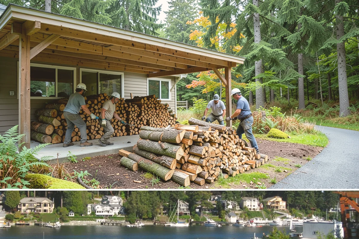 Hotel Firewood in Gig Harbor, Pierce County, WA - Boost supply for the fall and winter months when lobby and patio fires run daily.