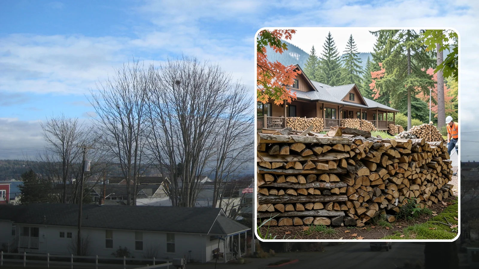 Hotel Firewood in Langley, Island County, WA - We keep Pacific Northwest hotels stocked with seasoned firewood for lobby fireplaces, patios, and guest fire features.