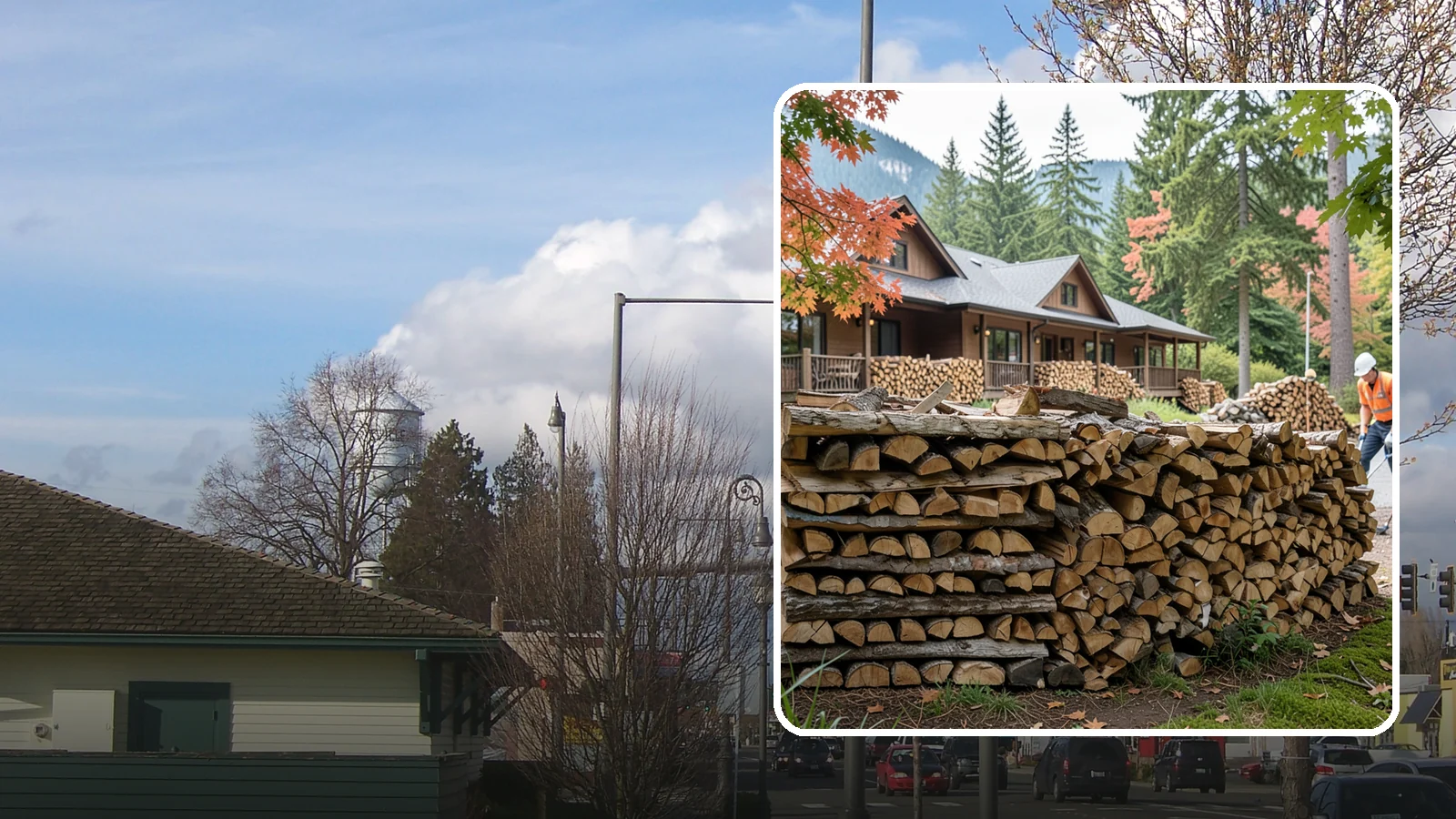 Hotel Firewood in Marysville, Snohomish County, WA - We keep Pacific Northwest hotels stocked with seasoned firewood for lobby fireplaces, patios, and guest fire features.