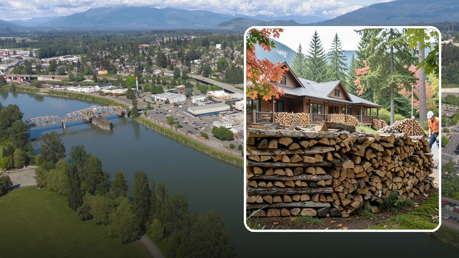 Hotel Firewood in Mount Vernon, WA - We keep Pacific Northwest hotels stocked with seasoned firewood for lobby fireplaces, patios, and guest fire features.