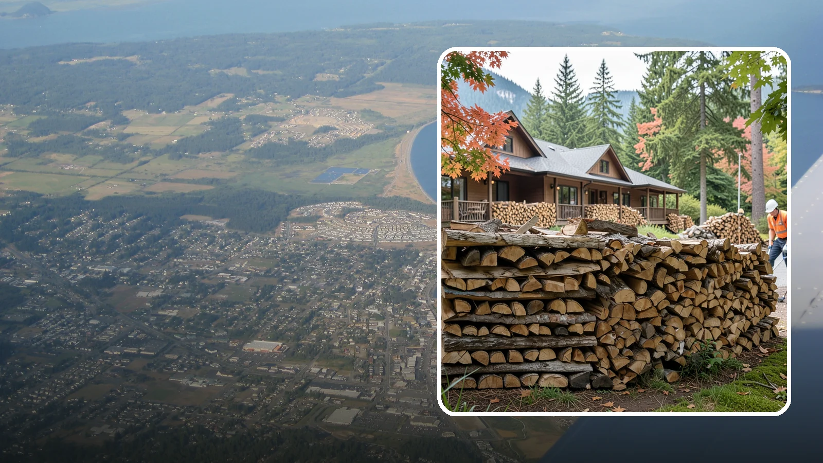 Hotel Firewood in Oak Harbor, Island County, WA - We keep Pacific Northwest hotels stocked with seasoned firewood for lobby fireplaces, patios, and guest fire features.