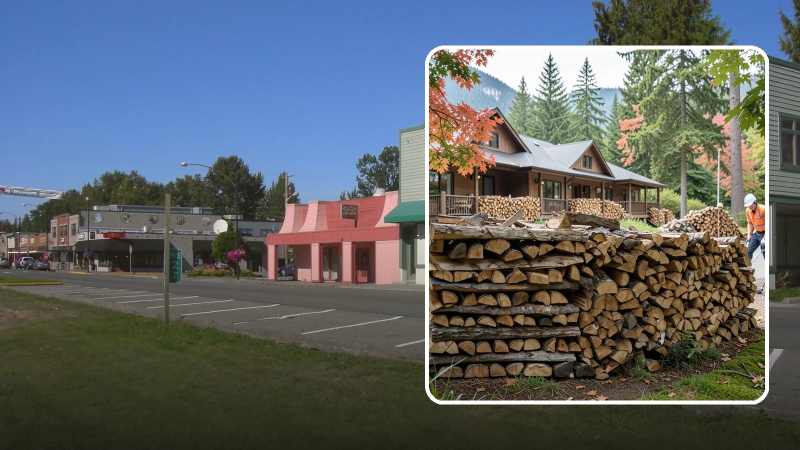 Hotel Firewood in Snoqualmie, King County, WA - We keep Pacific Northwest hotels stocked with seasoned firewood for lobby fireplaces, patios, and guest fire features.