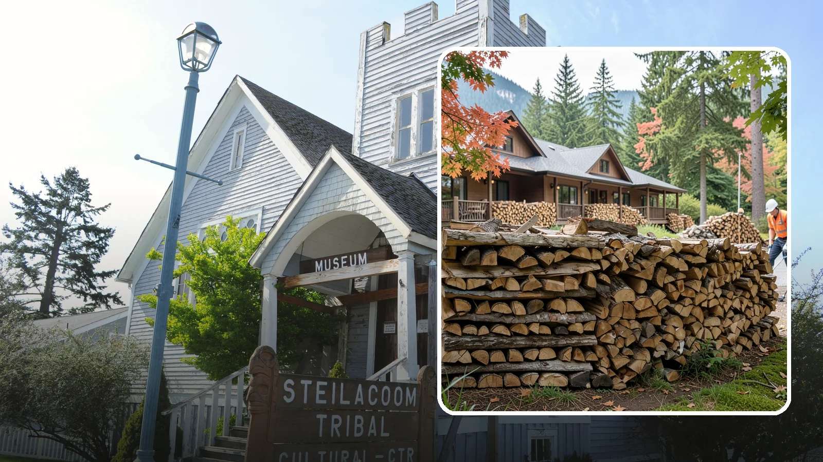 Hotel Firewood in Steilacoom, Pierce County, WA - We keep Pacific Northwest hotels stocked with seasoned firewood for lobby fireplaces, patios, and guest fire features.