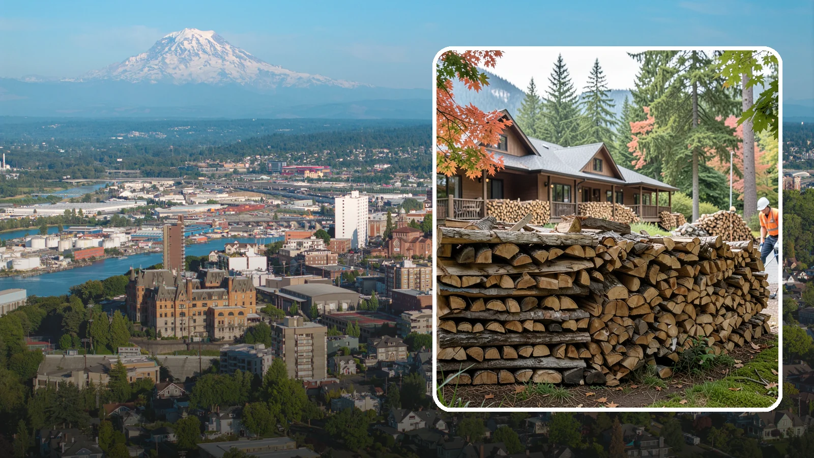 Hotel Firewood in Tacoma, Pierce County, WA - We keep Pacific Northwest hotels stocked with seasoned firewood for lobby fireplaces, patios, and guest fire features.