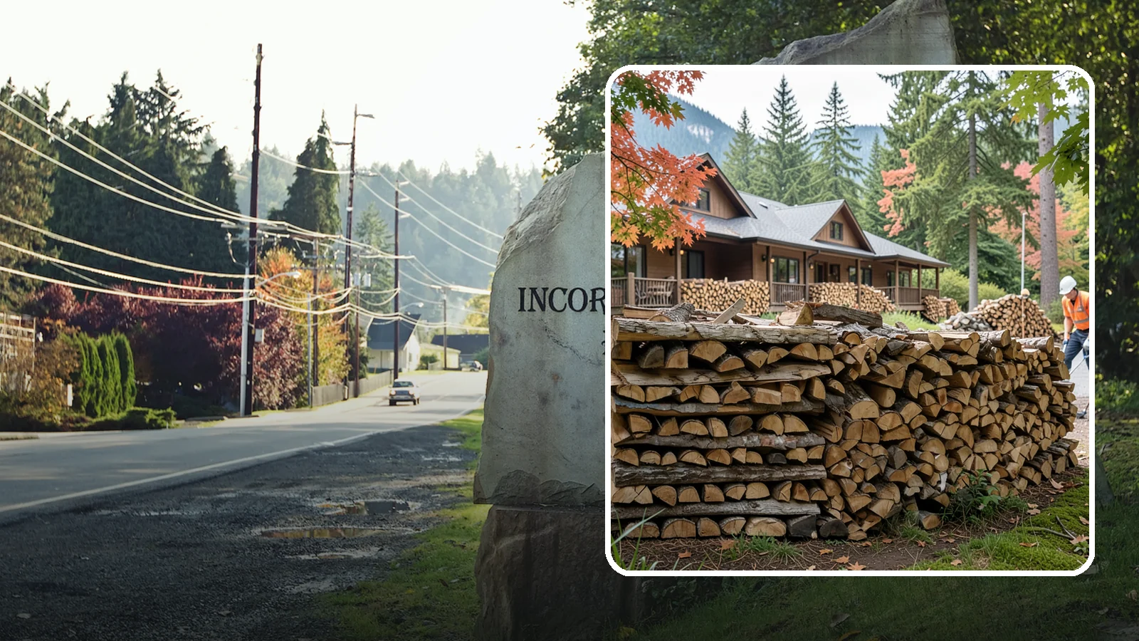 Hotel Firewood in Wilkeson, Pierce County, WA - We keep Pacific Northwest hotels stocked with seasoned firewood for lobby fireplaces, patios, and guest fire features.