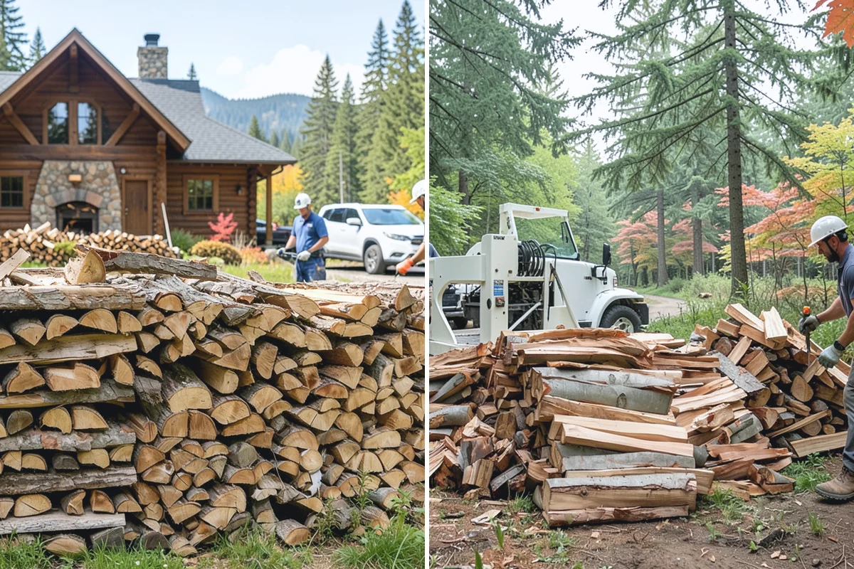 Hotel Firewood in Wilkeson, Pierce County, WA - Identify each fireplace and fire feature on-site