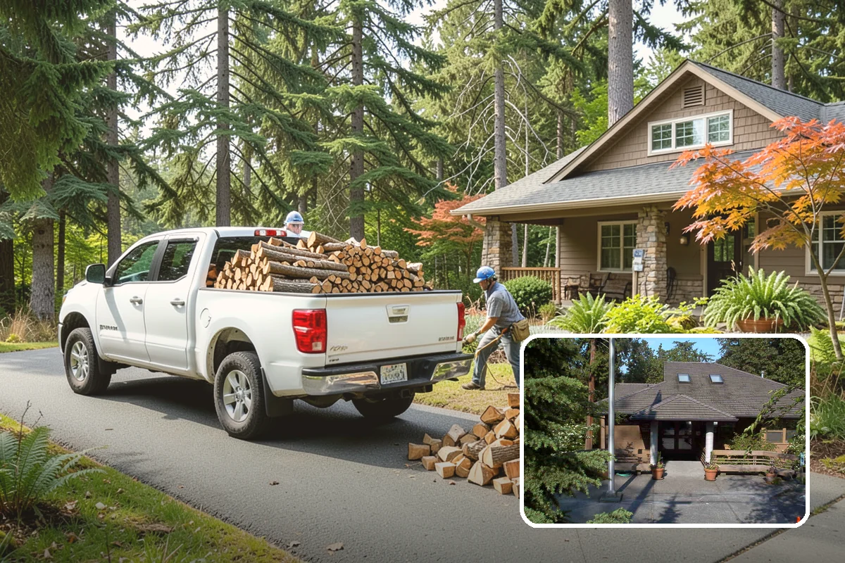 Hotel Firewood in Yarrow Point, King County, WA - Dry wood that keeps lobby and patio fires inviting