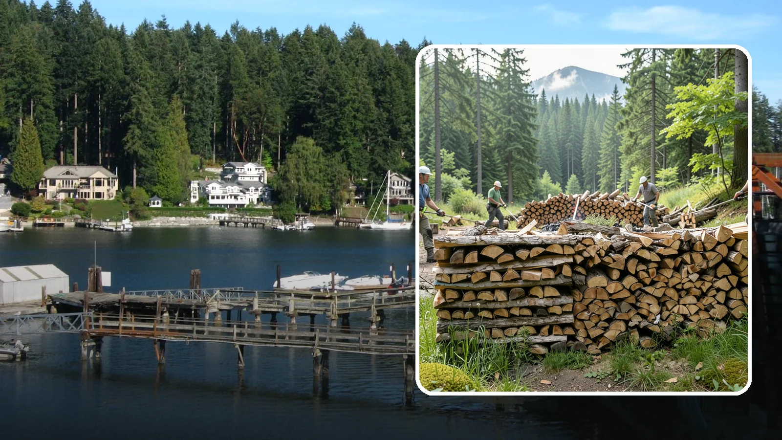 Hunting Camp Firewood in Gig Harbor, Pierce County, WA - Rugged firewood delivery for hunting camps in remote Pacific Northwest terrain.