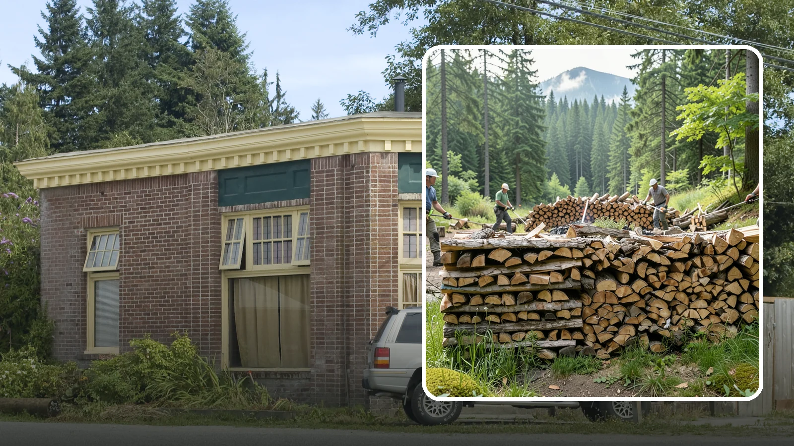 Hunting Camp Firewood in Hamilton, Skagit County, WA - Rugged firewood delivery for hunting camps in remote Pacific Northwest terrain.