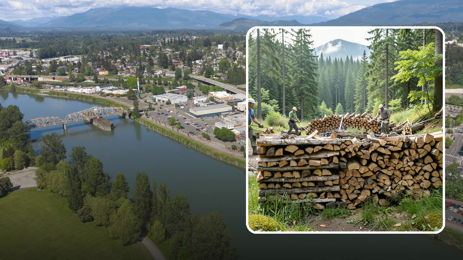 Hunting Camp Firewood in Mount Vernon, WA - Rugged firewood delivery for hunting camps in remote Pacific Northwest terrain.