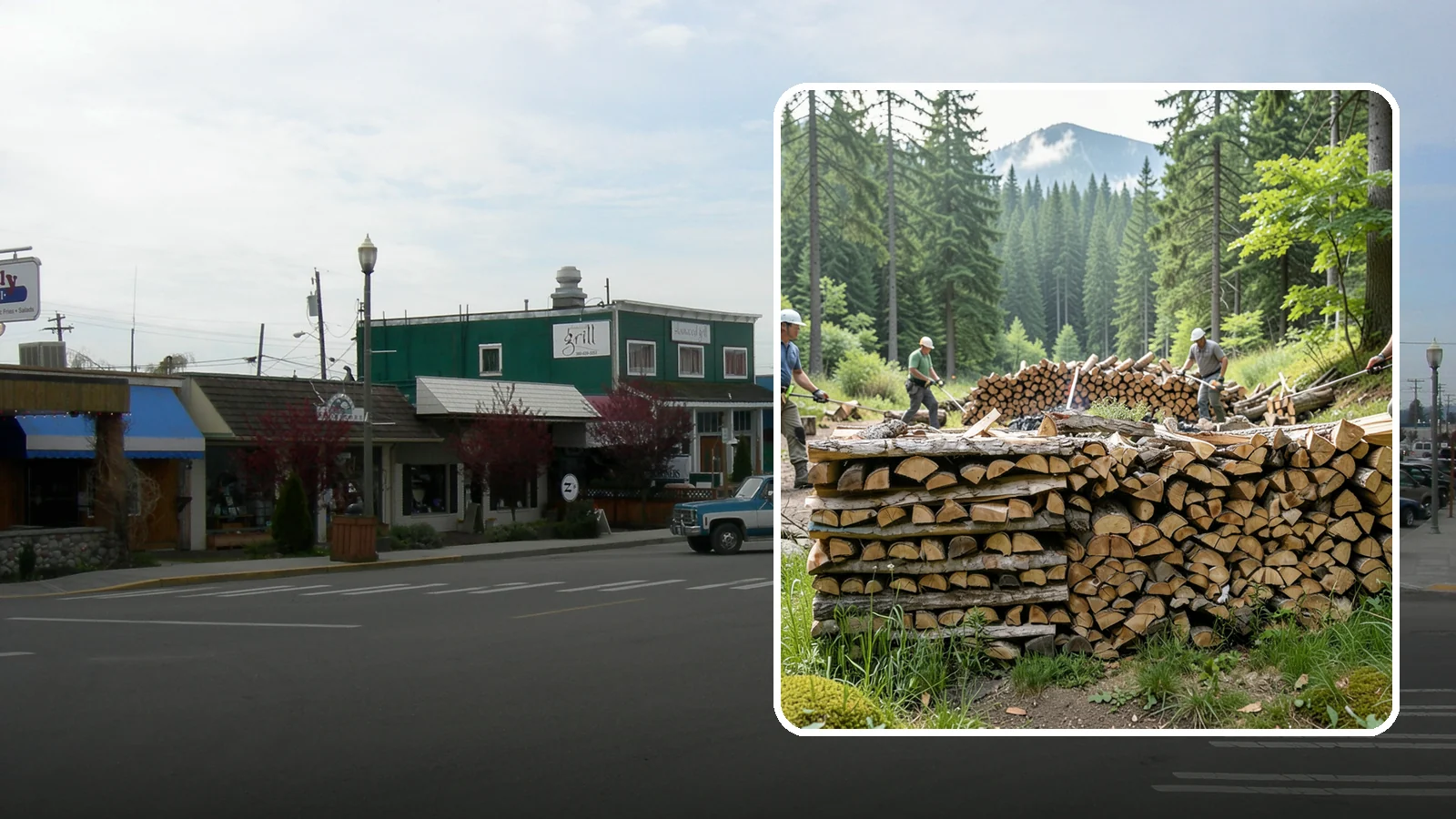 Hunting Camp Firewood in Stanwood, Snohomish County, WA - Rugged firewood delivery for hunting camps in remote Pacific Northwest terrain.