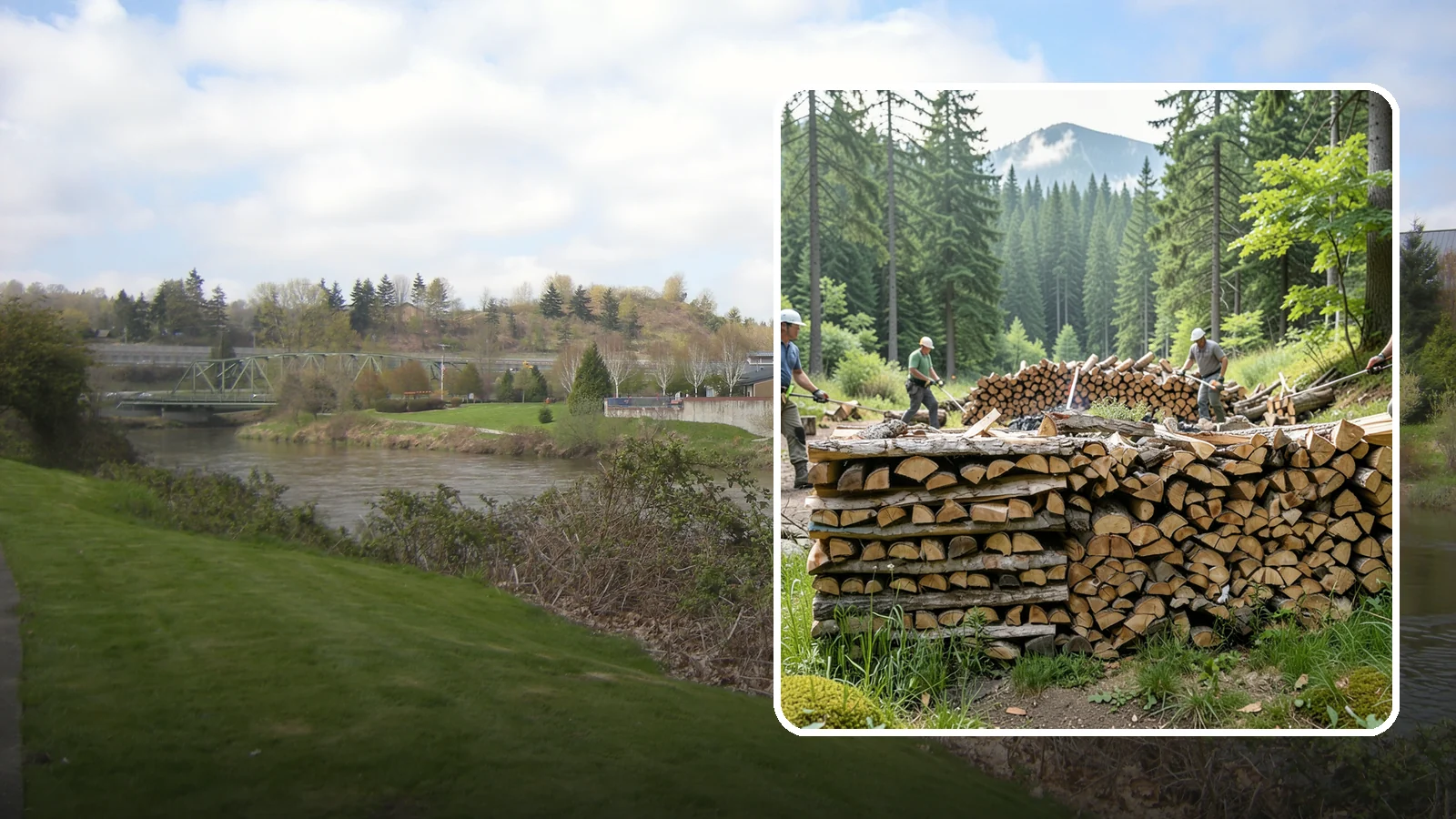 Hunting Camp Firewood in Tukwila, King County, WA - Rugged firewood delivery for hunting camps in remote Pacific Northwest terrain.